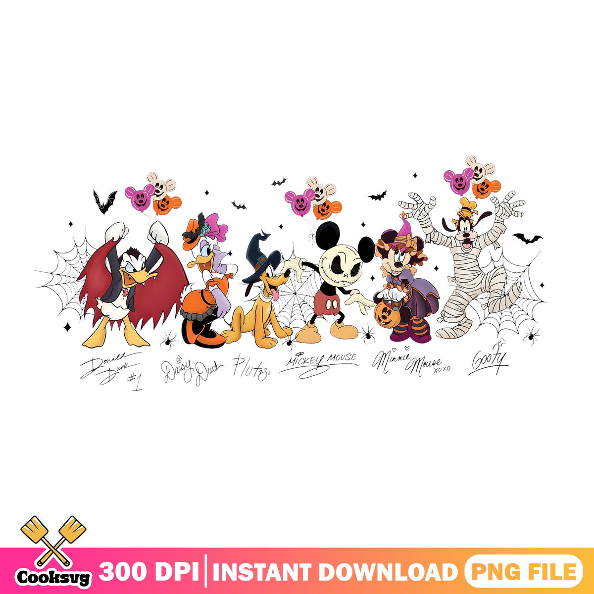 Disney Halloween Costume PNG, Mickey Donald PNG, Spooky Squad PNG