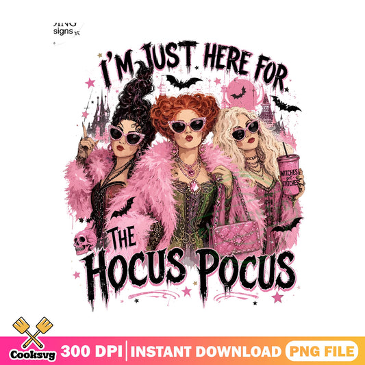 Hocus Pocus Sanderson Sisters PNG, Halloween Witch PNG, Pink Halloween PNG