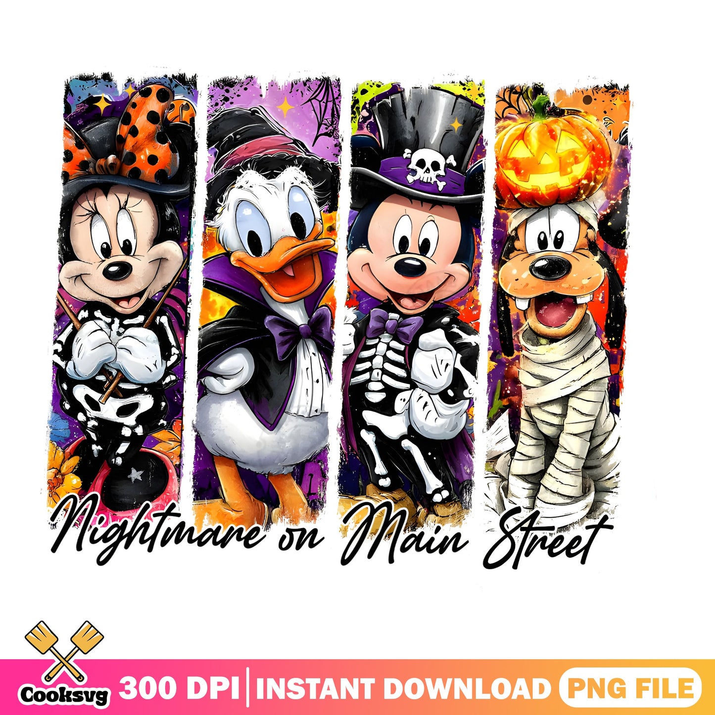Mickey Mouse Halloween PNG, Nightmare On Main Street PNG, Disney Halloween PNG
