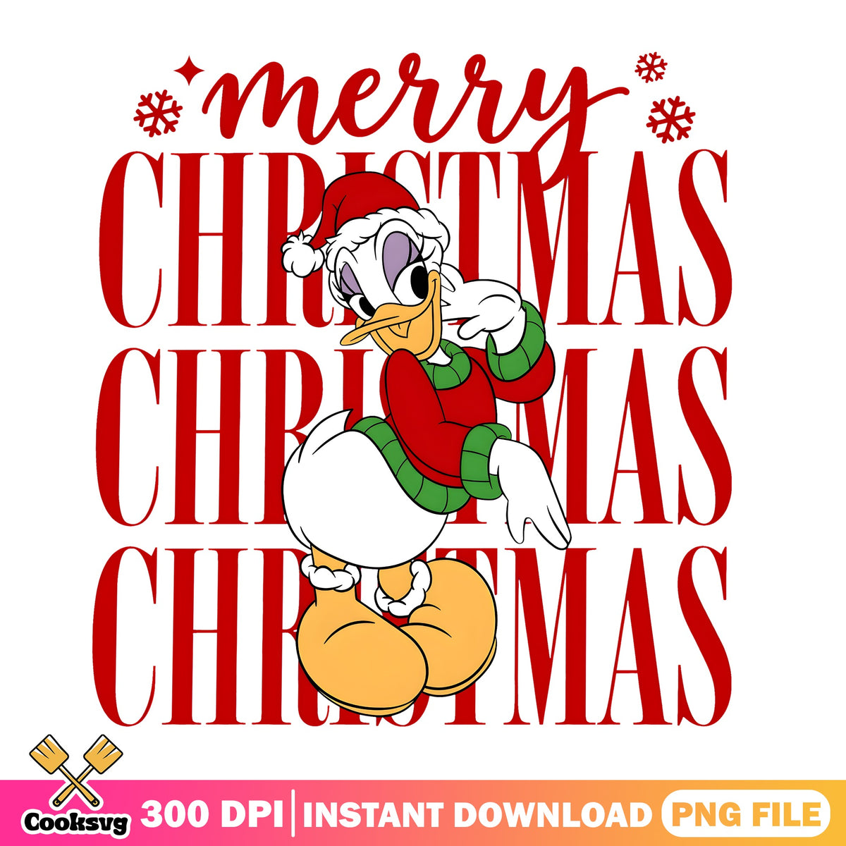 Donald Duck Christmas PNG, Santa Hat Duck PNG, Merry Donald PNG