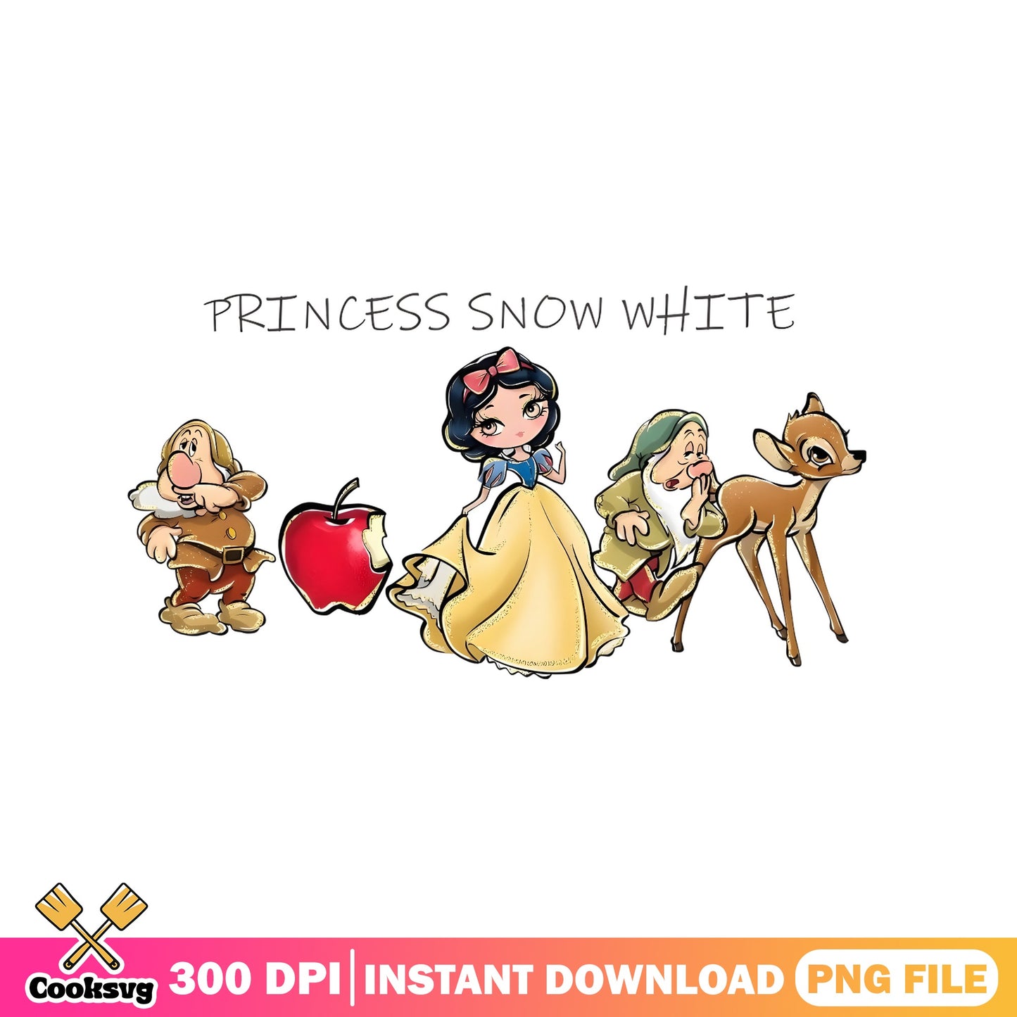 Princess Snow White And Friends PNG, Disney Princess PNG, Fairytale PNG