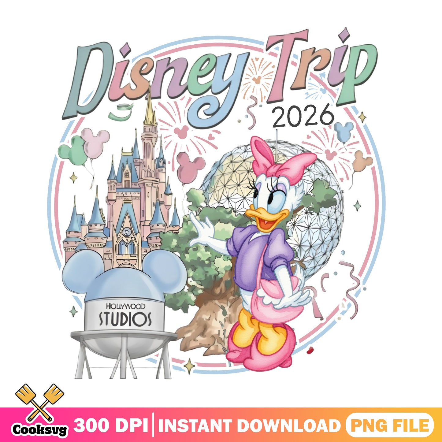 Daisy Duck Disney Trip 2026 PNG, Disney Vacation PNG, Disney PNG