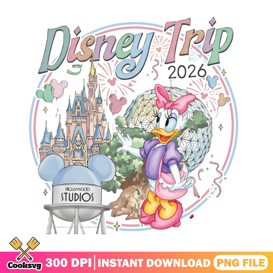 Daisy Duck Disney Trip 2026 PNG, Disney Vacation PNG, Disney PNG