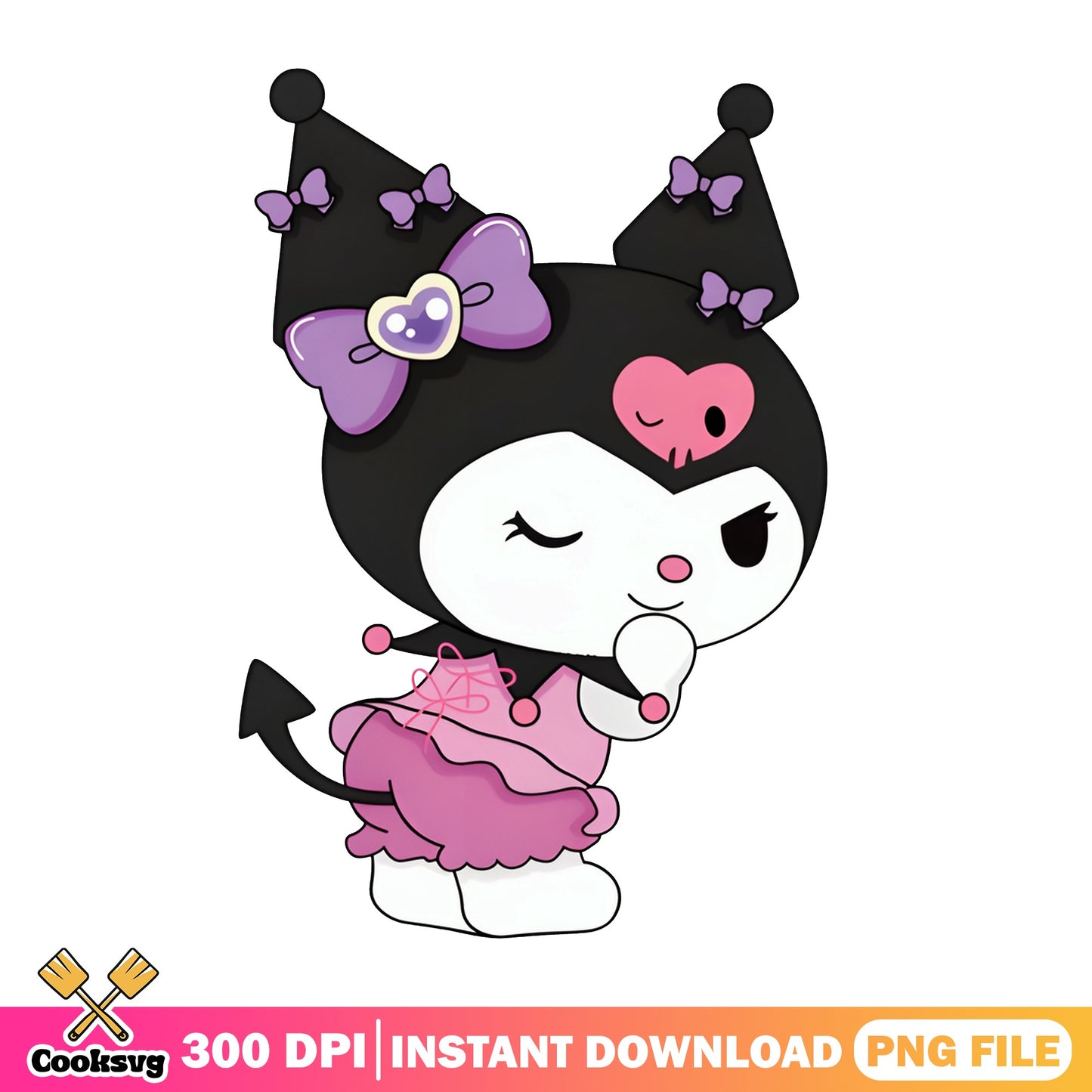 Kuromi Sanrio PNG, Cute Kuromi Clipart, Sanrio Character PNG