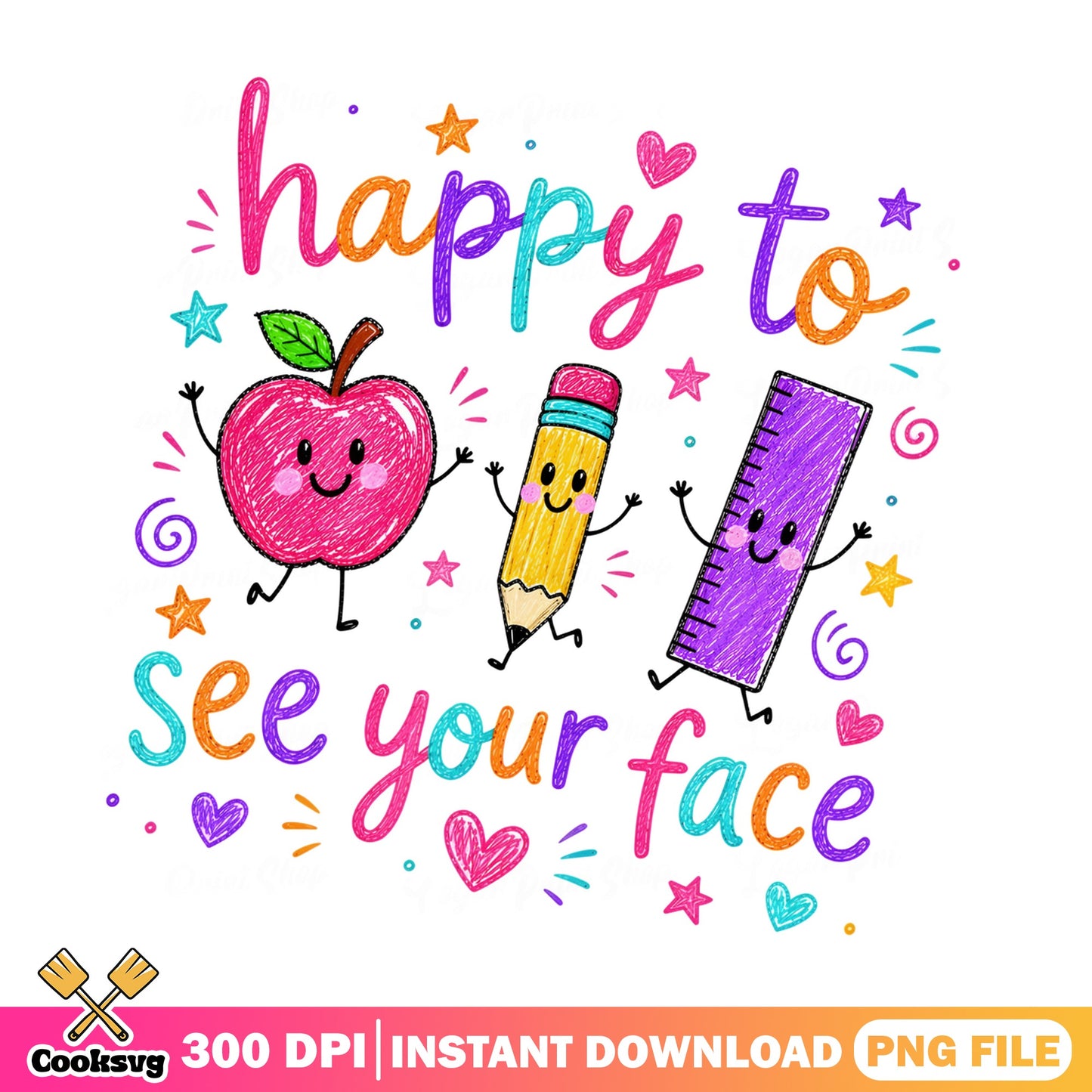 Happy To See Your Face PNG, Back To School PNG, Teacher PNG