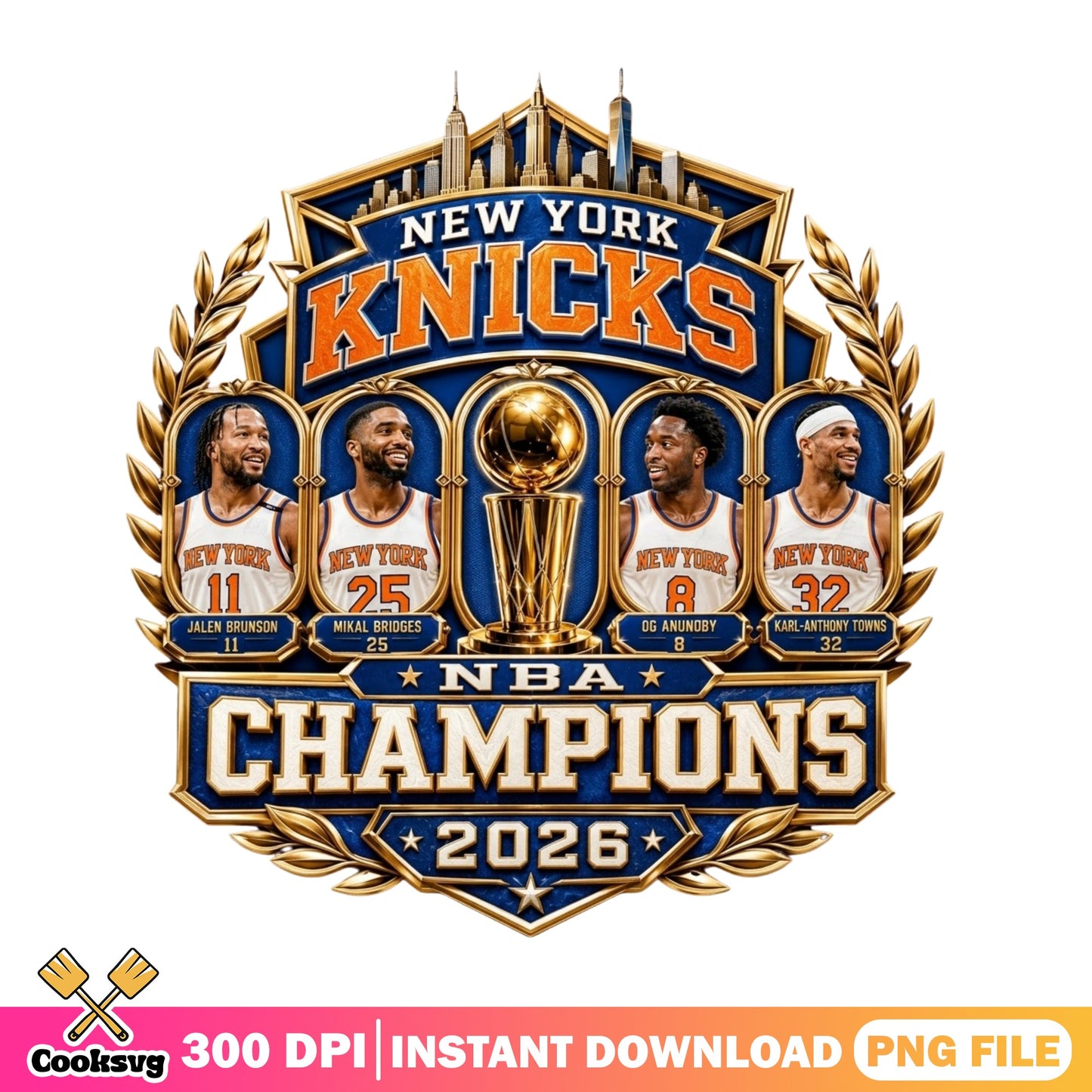 New York Knicks NBA Champions 2026 PNG, Knicks PNG, Basketball PNG