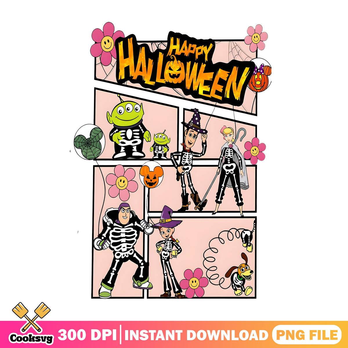 Toy Story Skeleton Squad PNG, Woody Buzz PNG, Alien Bo Peep PNG