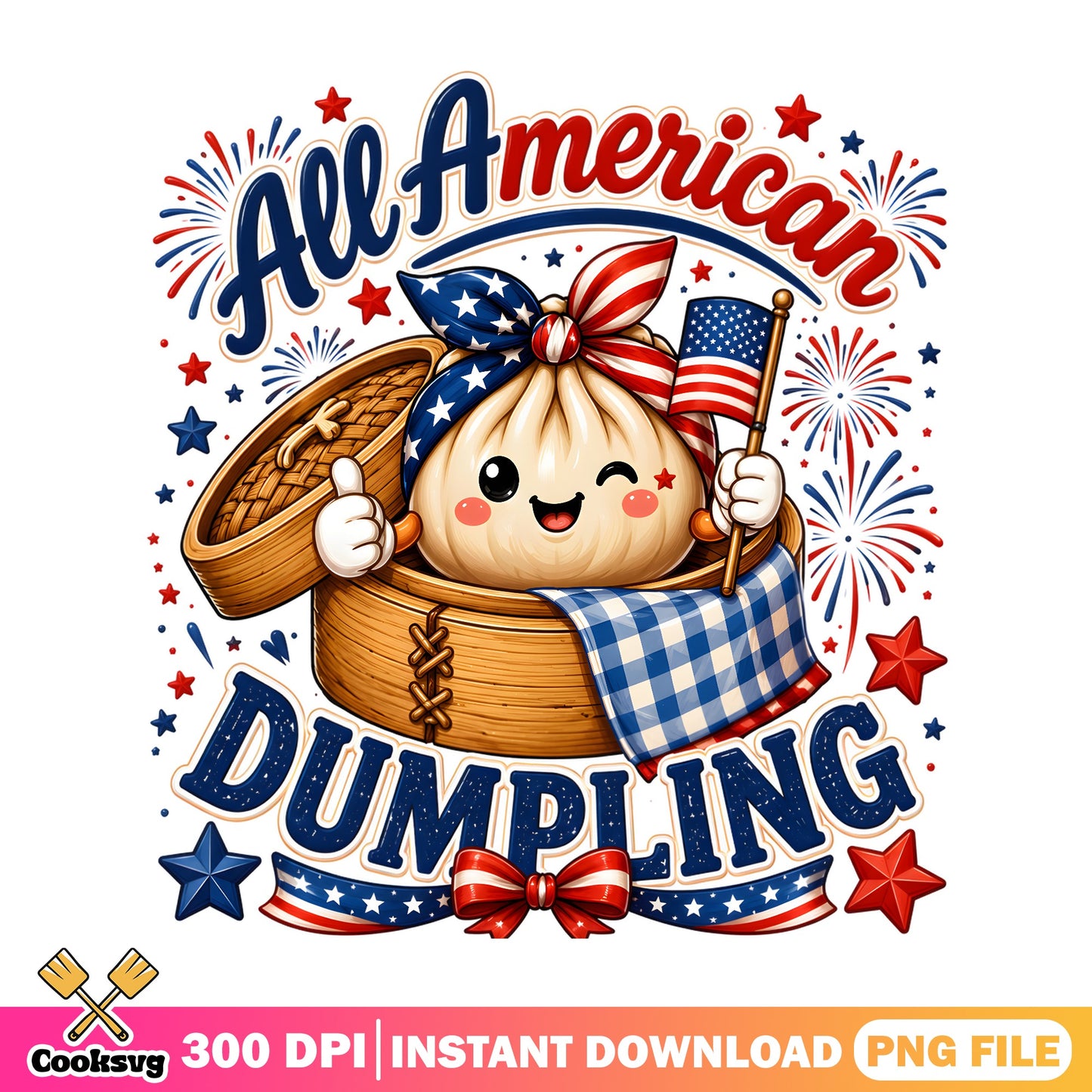 All American Dumpling PNG, 4th Of July PNG, Patriotic PNG