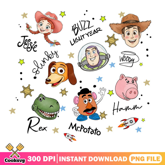 Toy Story Characters Bundle PNG, Woody Buzz Lightyear PNG, Disney PNG