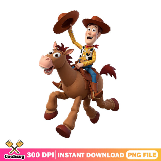Woody And Bullseye Toy Story PNG, Disney Pixar PNG, Cowboy PNG