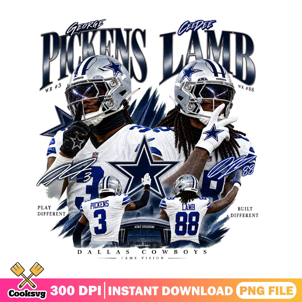 Dallas Cowboys Pickens Lamb PNG, NFL Receivers PNG, Cowboys Duo PNG