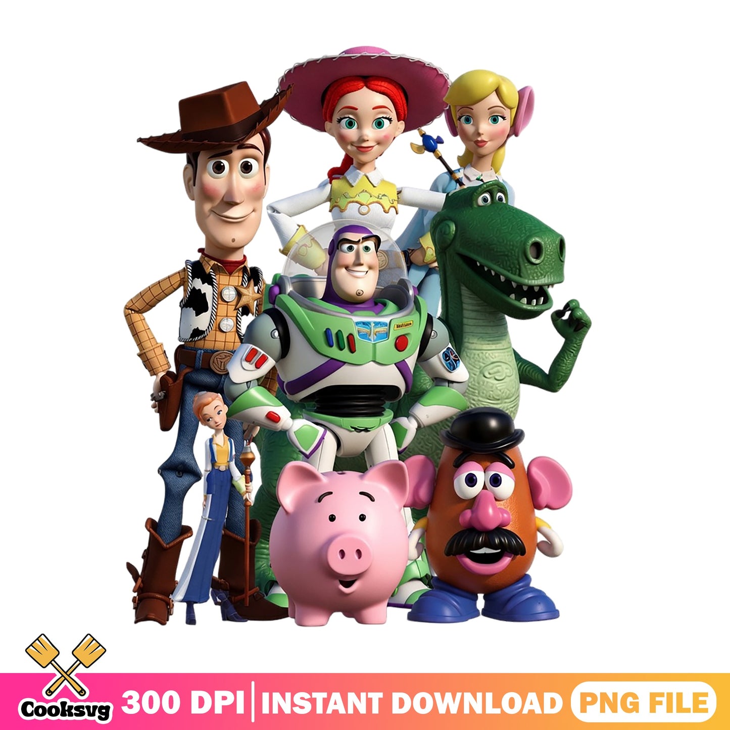 Toy Story Characters Bundle PNG, Disney Pixar PNG, Woody Buzz PNG