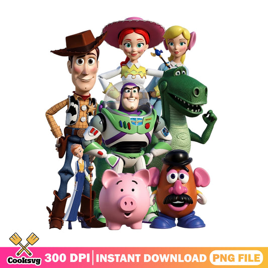 Toy Story Characters Bundle PNG, Disney Pixar PNG, Woody Buzz PNG