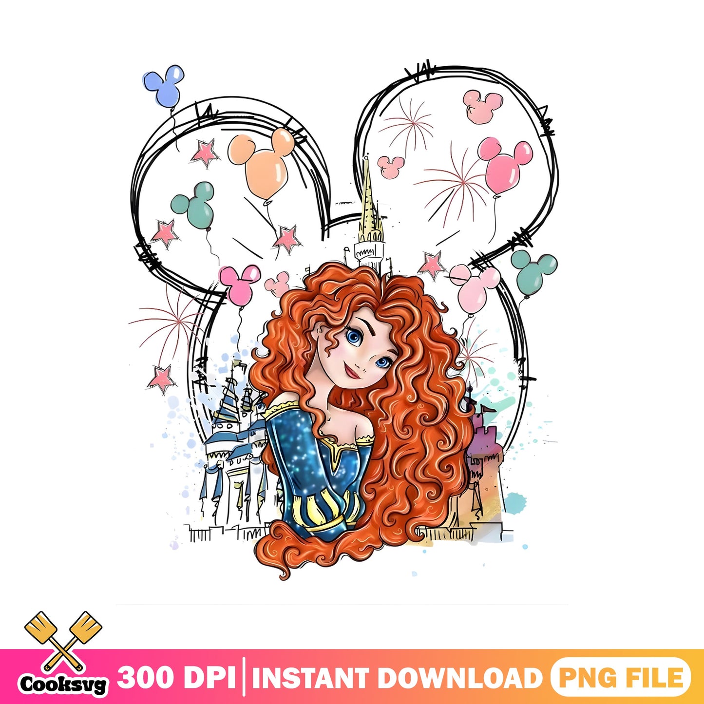 Merida Brave Disney Princess PNG, Disney Castle PNG, Disney PNG