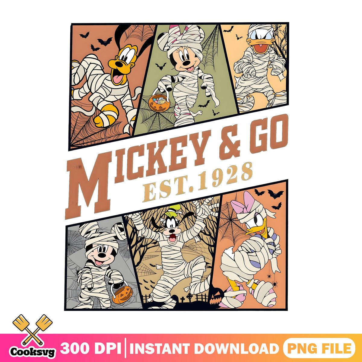 Mickey Mummy Crew PNG, Halloween Mickey PNG, Mummy Costume PNG