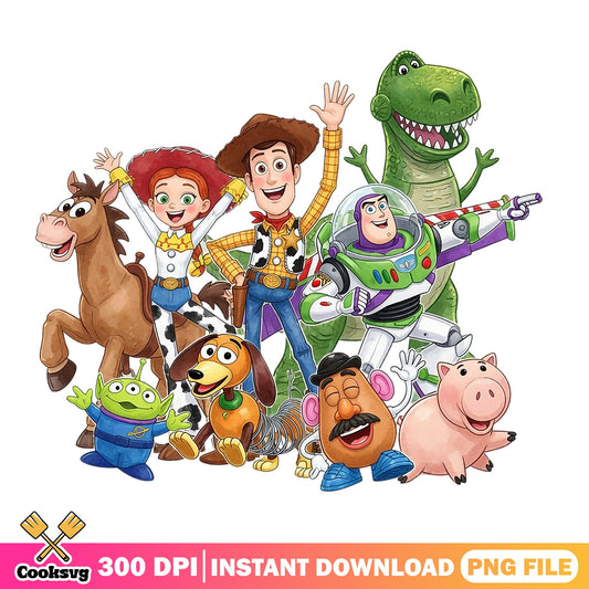 Toy Story Characters Bundle PNG, Disney Pixar PNG, Woody Buzz PNG