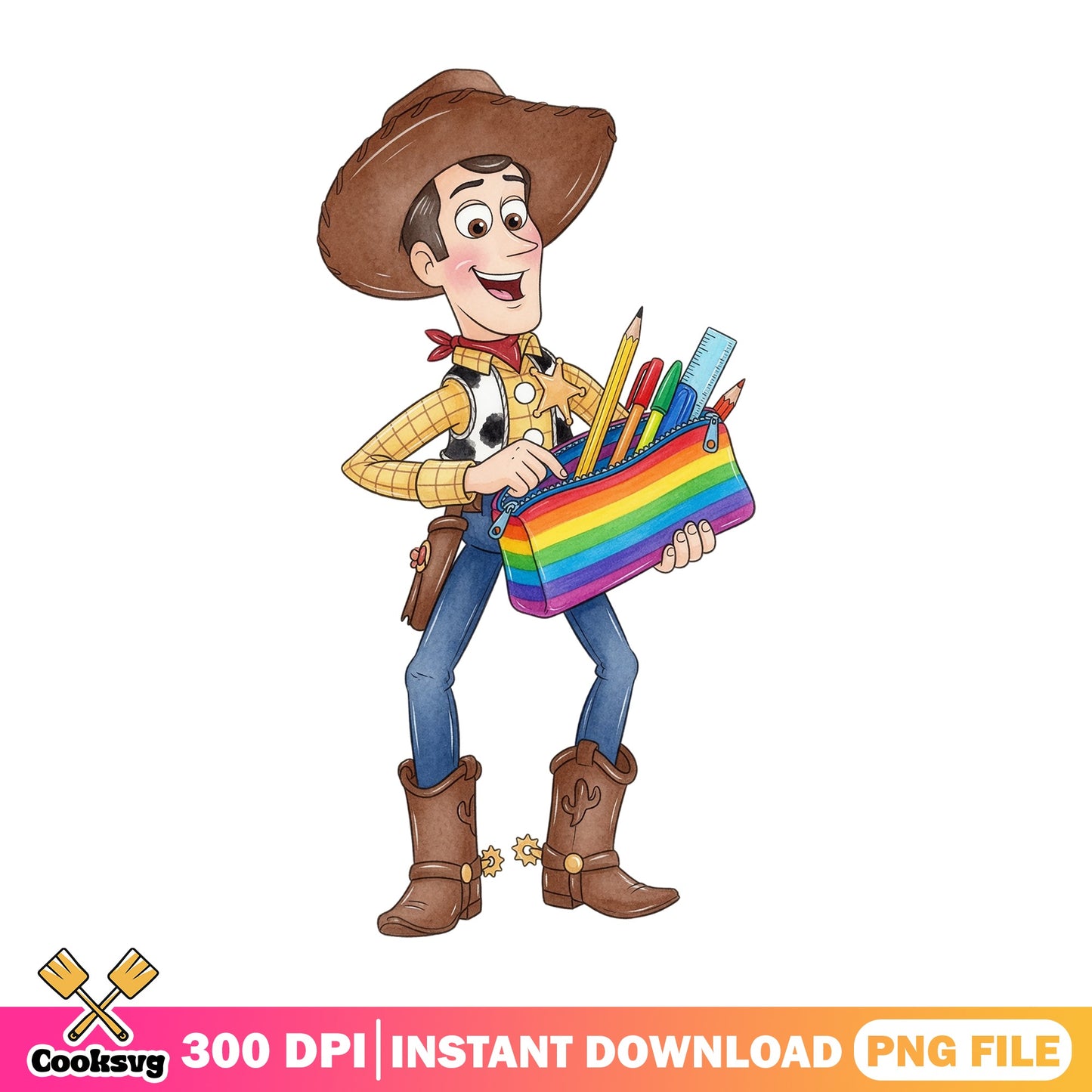 Woody Toy Story Back To School PNG, Disney PNG, Pixar PNG