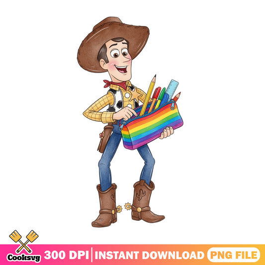 Woody Toy Story Back To School PNG, Disney PNG, Pixar PNG