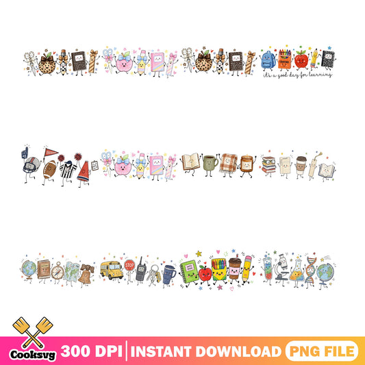 Back To School Tumbler Wrap PNG, Teacher Tumbler PNG, School PNG