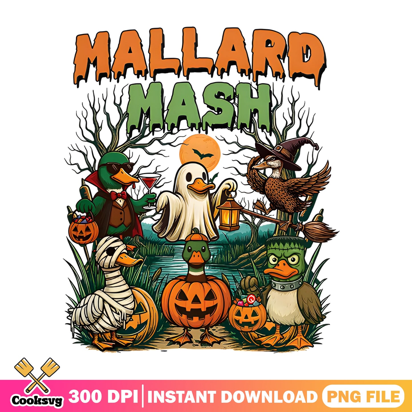 Mallard Mash Halloween PNG, Funny Duck Halloween PNG, Duck PNG