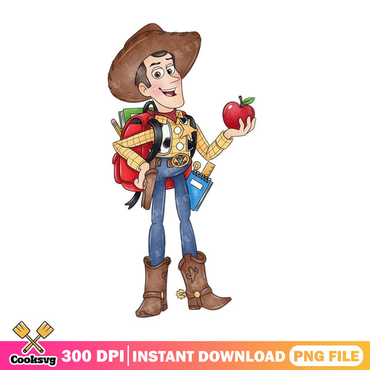 Woody Back To School PNG, Toy Story PNG, Disney Back To School PNG
