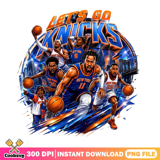 Lets Go Knicks PNG, New York Knicks Basketball PNG, NBA PNG