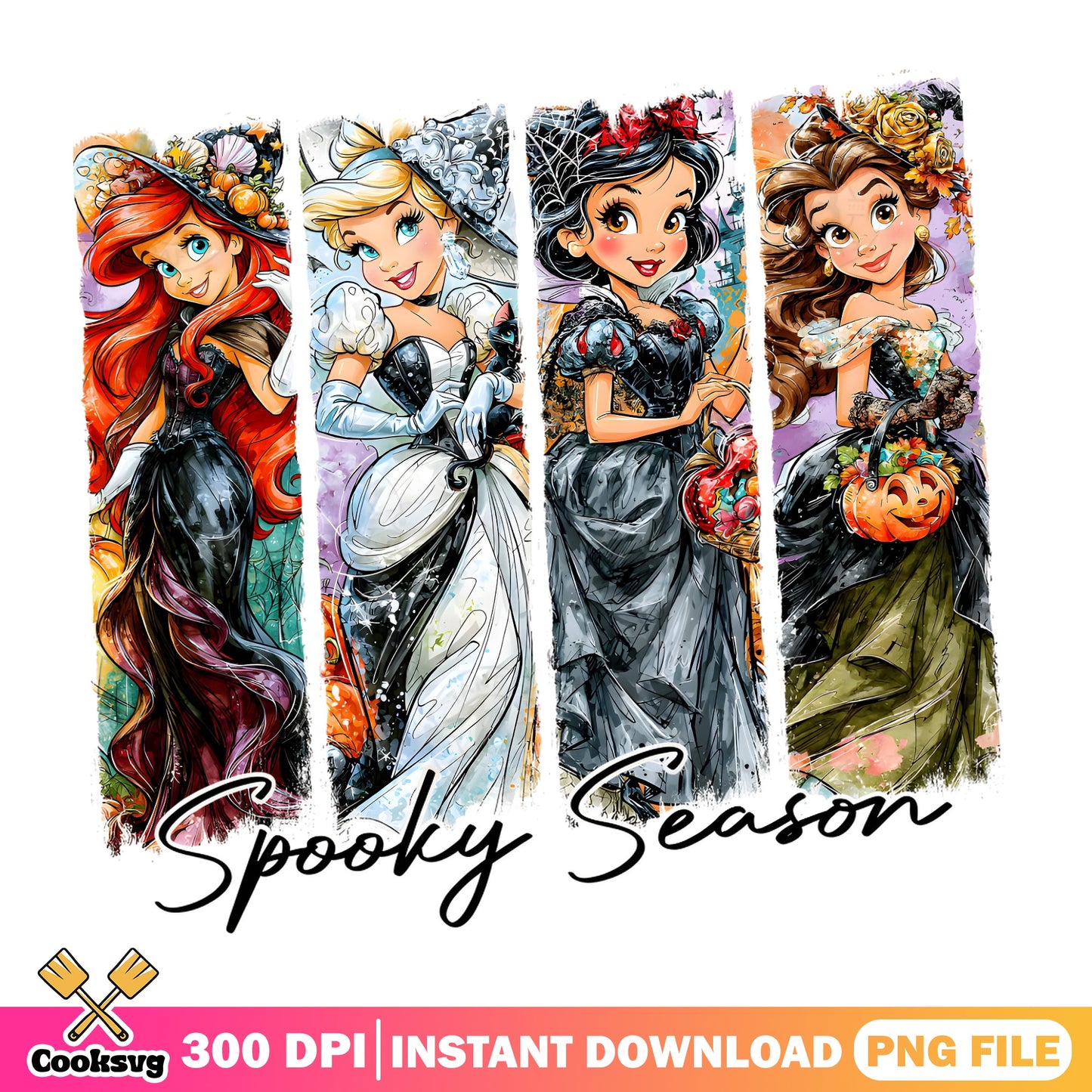 Disney Princess Halloween PNG, Spooky Season PNG, Halloween PNG