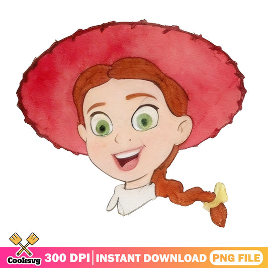 Jessie Toy Story Watercolor PNG, Disney Pixar PNG, Cowgirl PNG