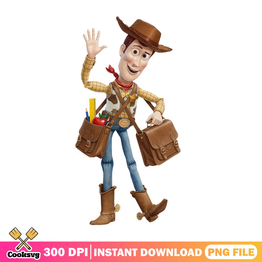 Woody Back To School PNG, Toy Story PNG, Disney PNG