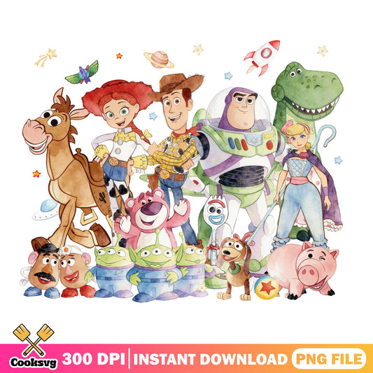 Toy Story Characters Bundle PNG, Woody Buzz Lightyear PNG, Disney PNG