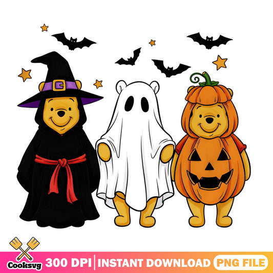Winnie The Pooh Halloween PNG, Disney Halloween PNG, Trick Or Treat PNG