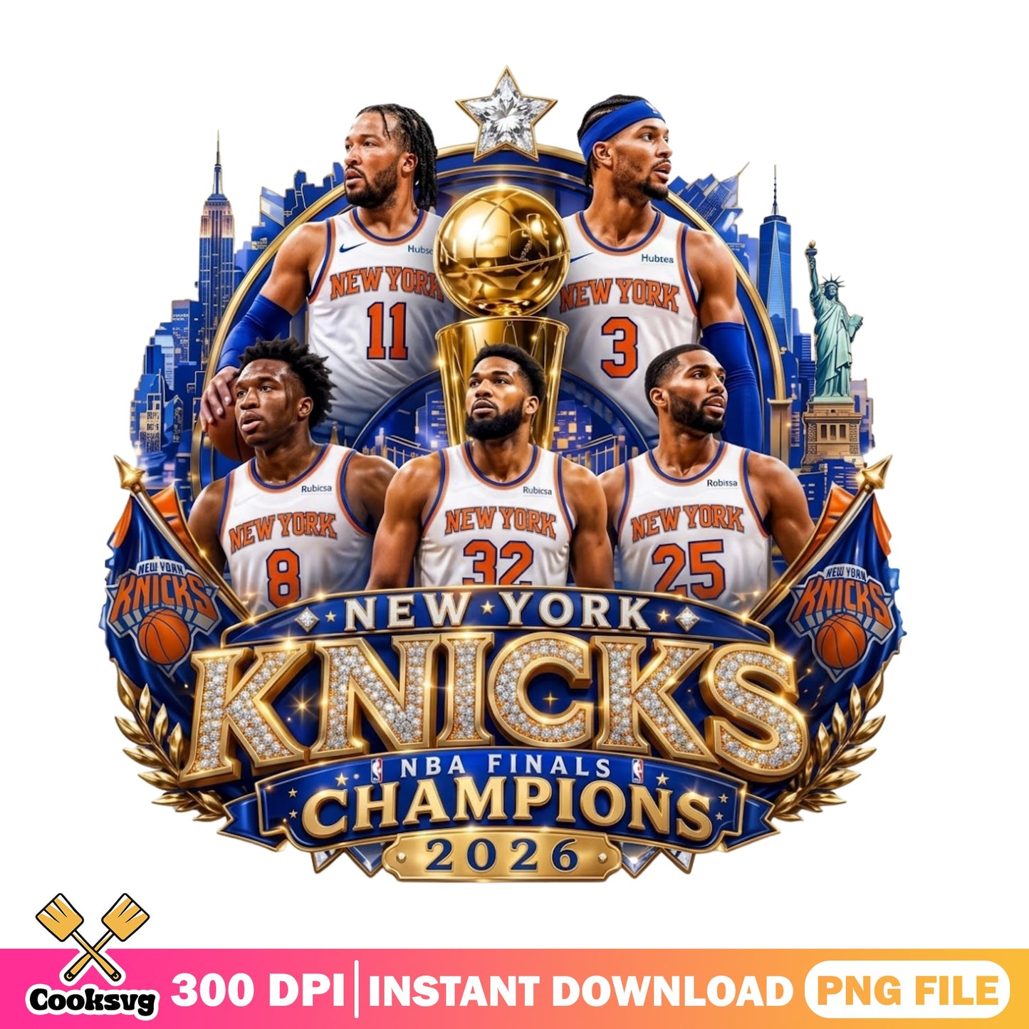 New York Knicks NBA Champions 2026 PNG, Knicks PNG, Basketball PNG