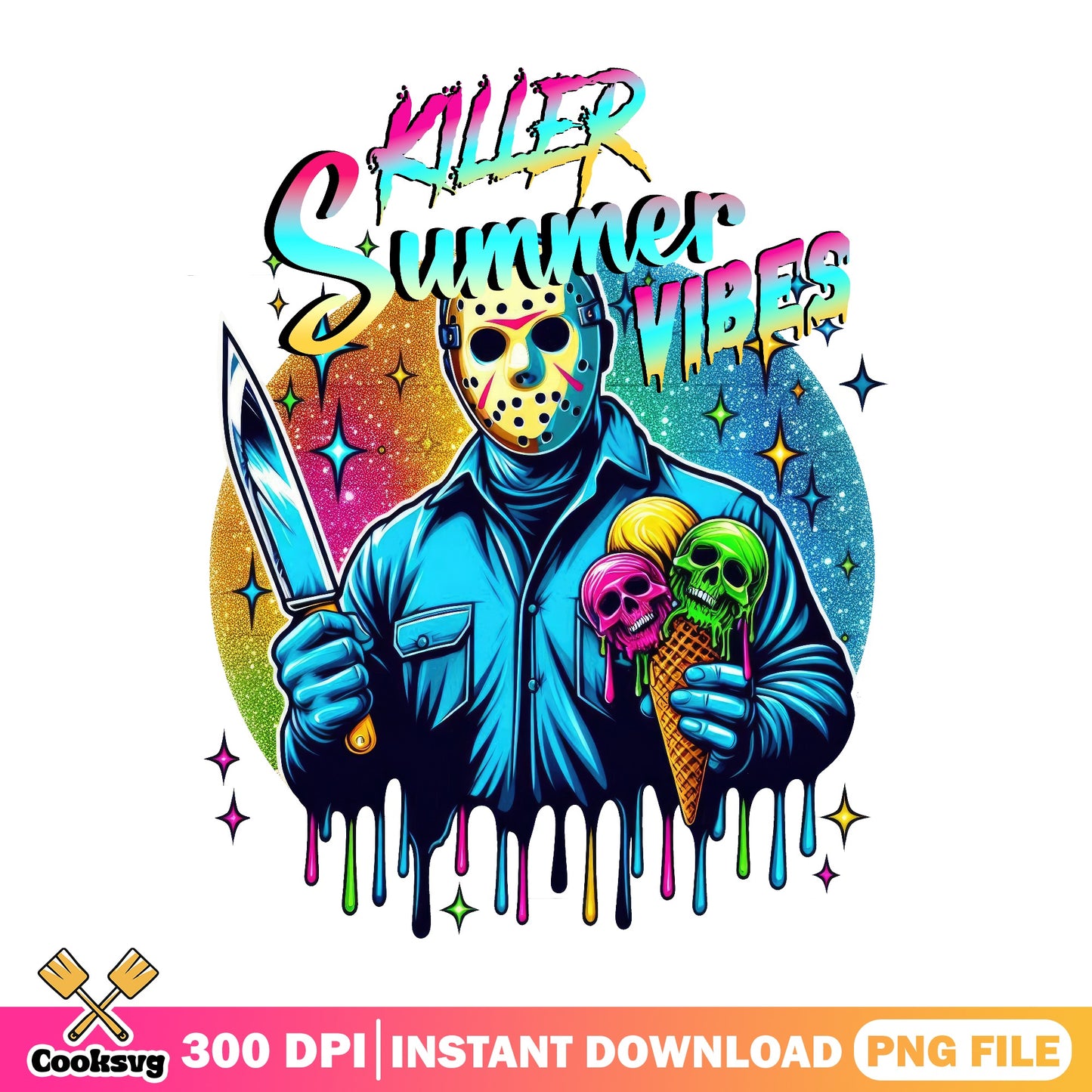 Killer Summer Vibes Jason Voorhees PNG, Horror PNG, Summer PNG