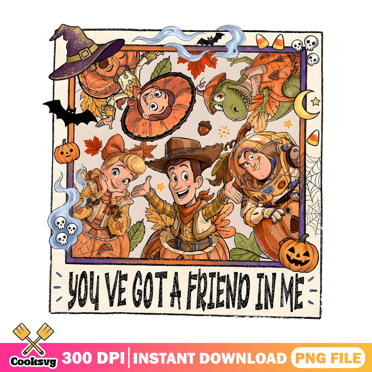 Toy Story Halloween Friend PNG, Woody Jessie Buzz PNG, Disney Fall PNG