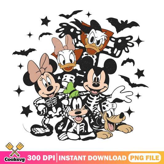 Skeleton Mickey Crew PNG, Halloween Skeleton PNG, Spooky Bones PNG