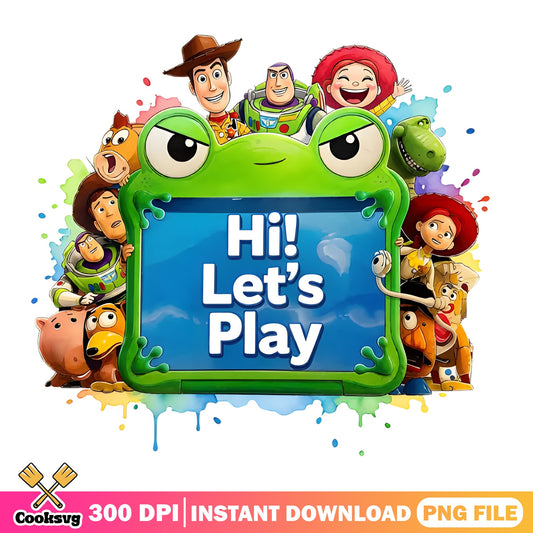 Toy Story Characters Hi Lets Play PNG, Woody Buzz PNG, Disney PNG
