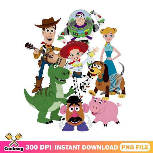 Toy Story Characters Bundle PNG, Disney Pixar PNG, Woody Buzz PNG