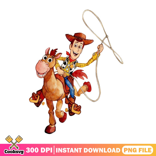 Woody And Bullseye Toy Story PNG, Disney Pixar PNG, Cowboy PNG