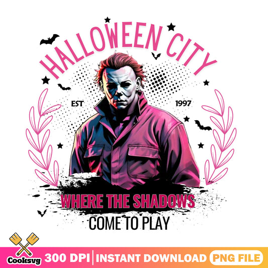 Michael Myers Halloween City PNG, Horror Movie PNG, Halloween PNG