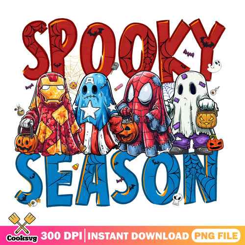 Avengers Ghost Trick PNG, Spooky Season PNG, Iron Man Spidey PNG