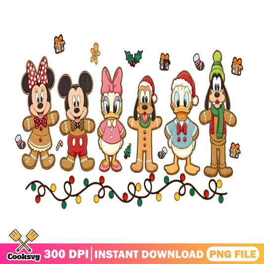 Gingerbread Mickey Friends PNG, Christmas Cookies PNG, Disney Xmas PNG