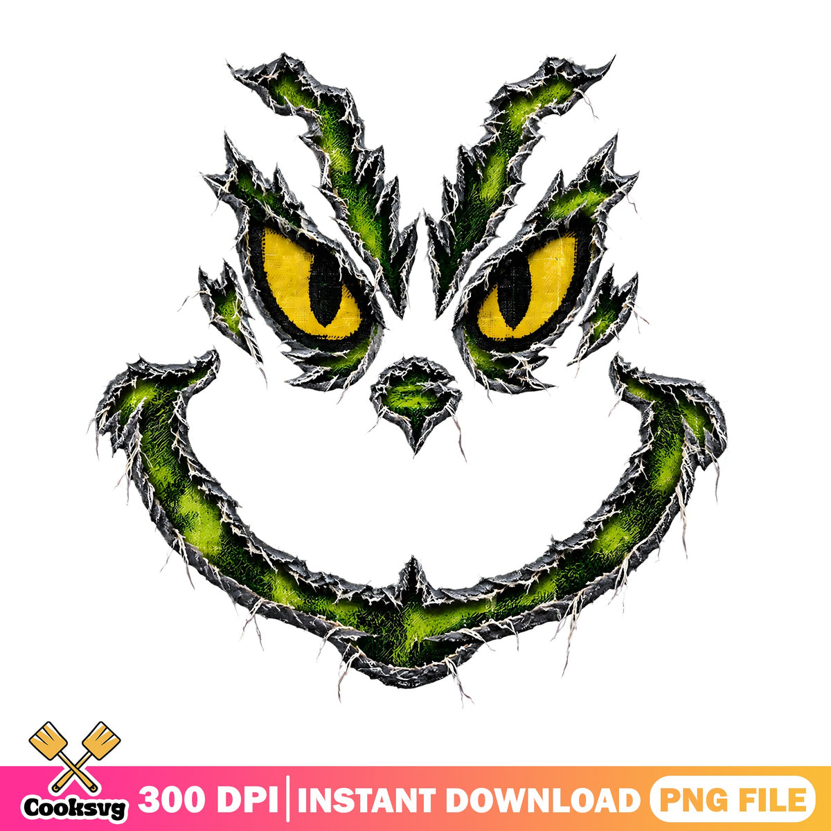 Grinch Face PNG, Christmas Grinch PNG, Grinch Smile Face PNG