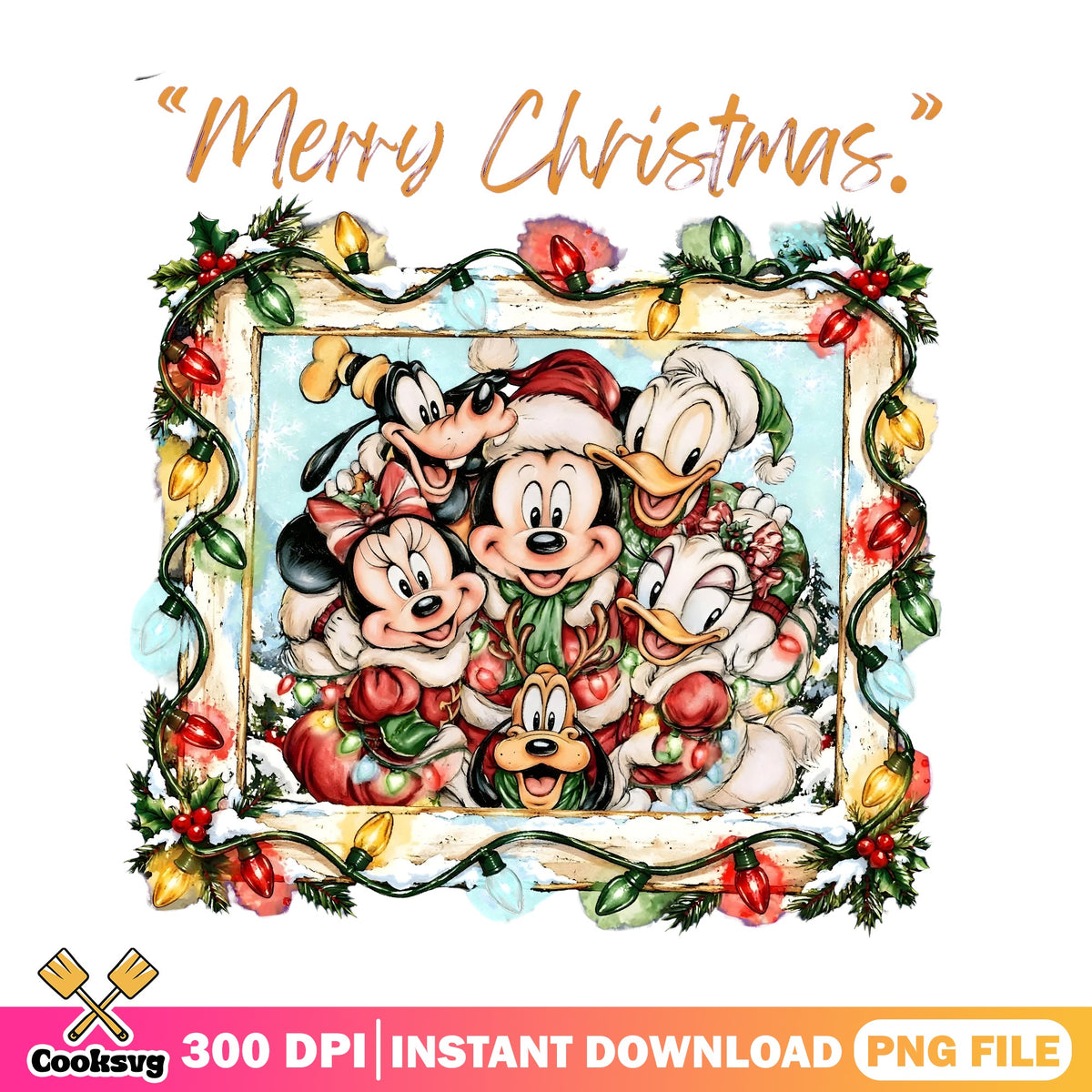 Merry Christmas Mickey Friends Frame PNG, Goofy Donald PNG, Pluto PNG