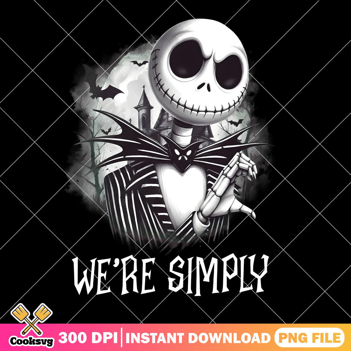 Jack Simply Meant To Be PNG, Haunted Moon Bats PNG, Nightmare PNG