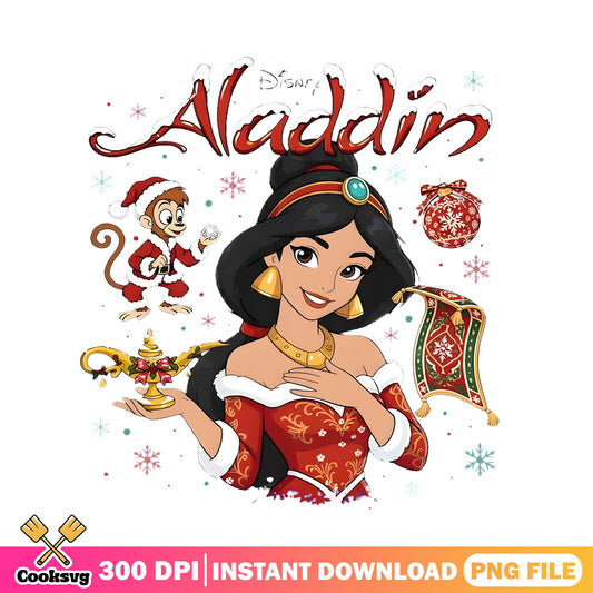Aladdin Jasmine Christmas Lamp Abu PNG, Magic Carpet PNG, Disney PNG