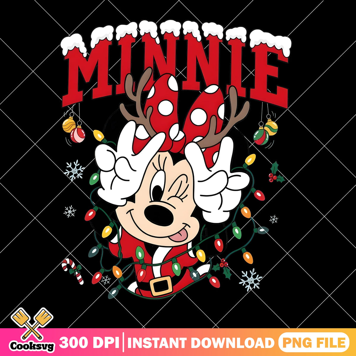 Signature Leter E Minnie Reindeer Bow Christmas PNG, Peace Sign PNG, Snowy Letters PNG ...