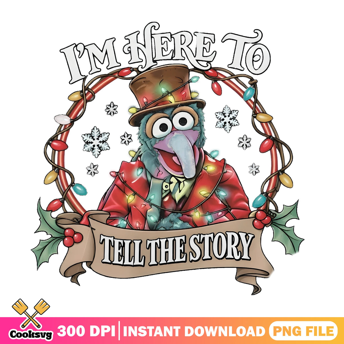 I'm Here To Tell The Story Gonzo PNG, Muppets Christmas PNG, Xmas PNG