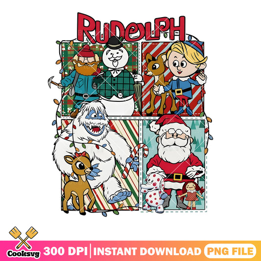 rudolph the red nosed reindeer​ png, big foot png, santa claus png